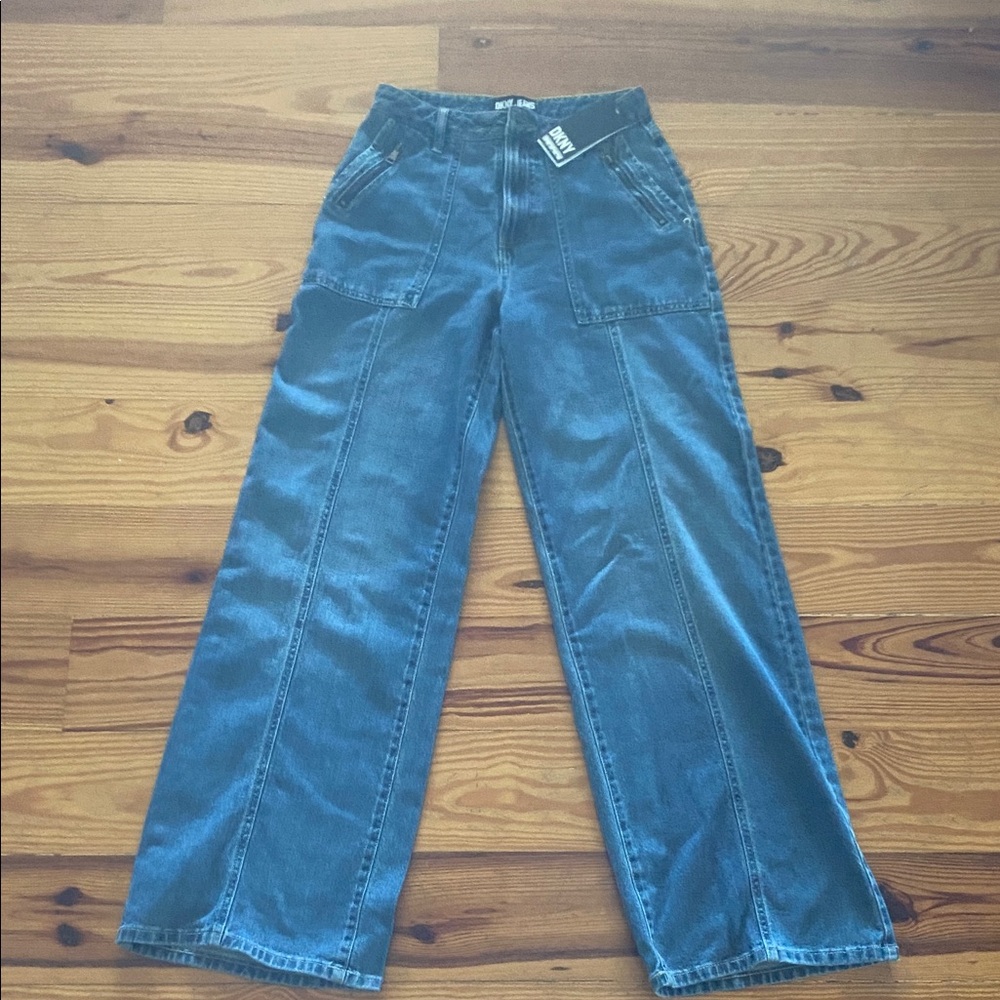 NWT - DKNY Women's Wide Leg Blue Jeans